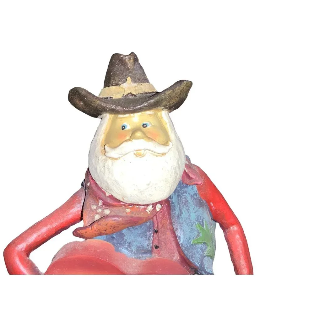 Cowboy Santa playing Guitar Figurine - Picture 2 of 8